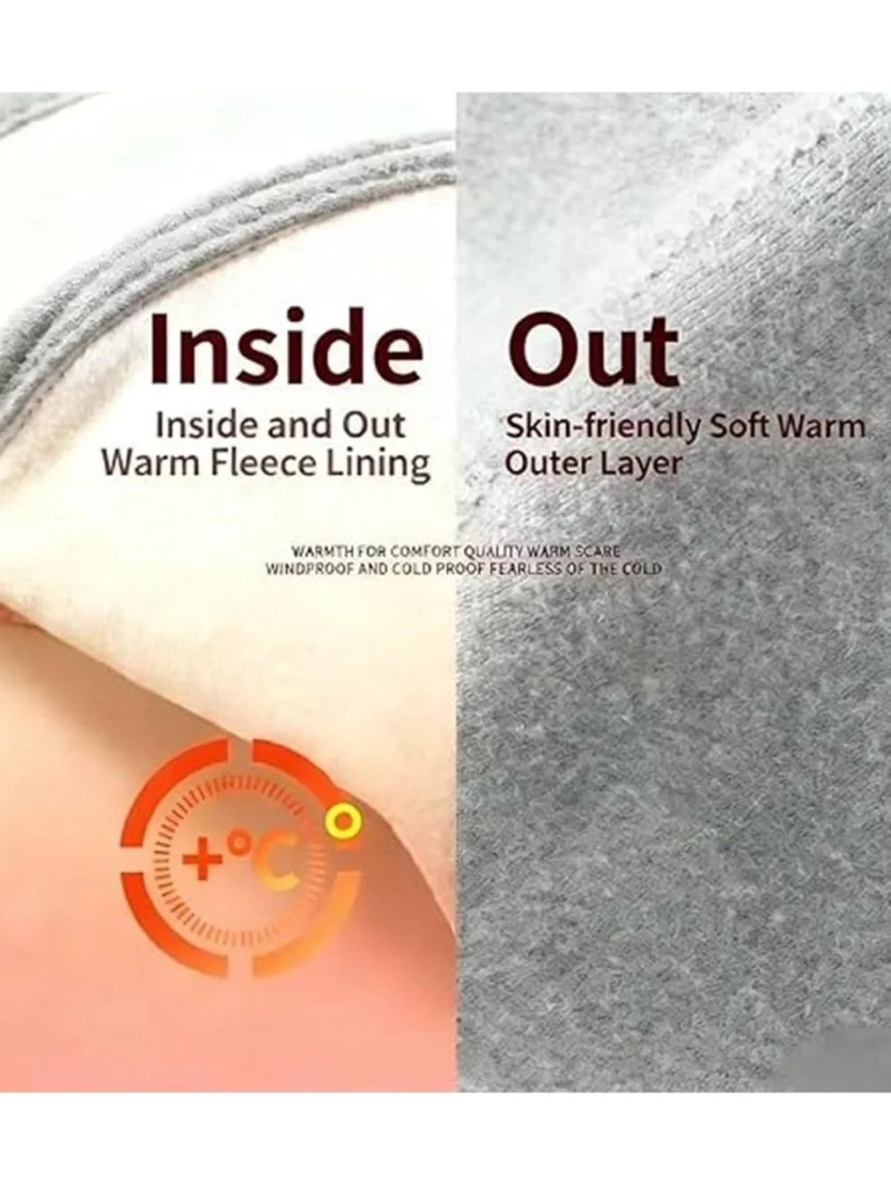 💞 New Gray Fleece Ear Warmer Face Mask with Fur Ear Pads for Winter Sports